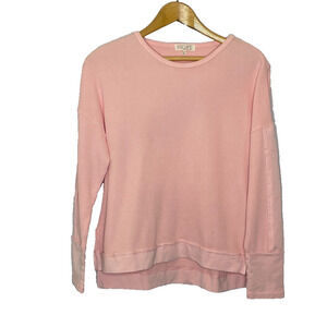 Women's Small Escape Habitat Waffle Knit Light Pink Long Sleeve Cotton Thermal